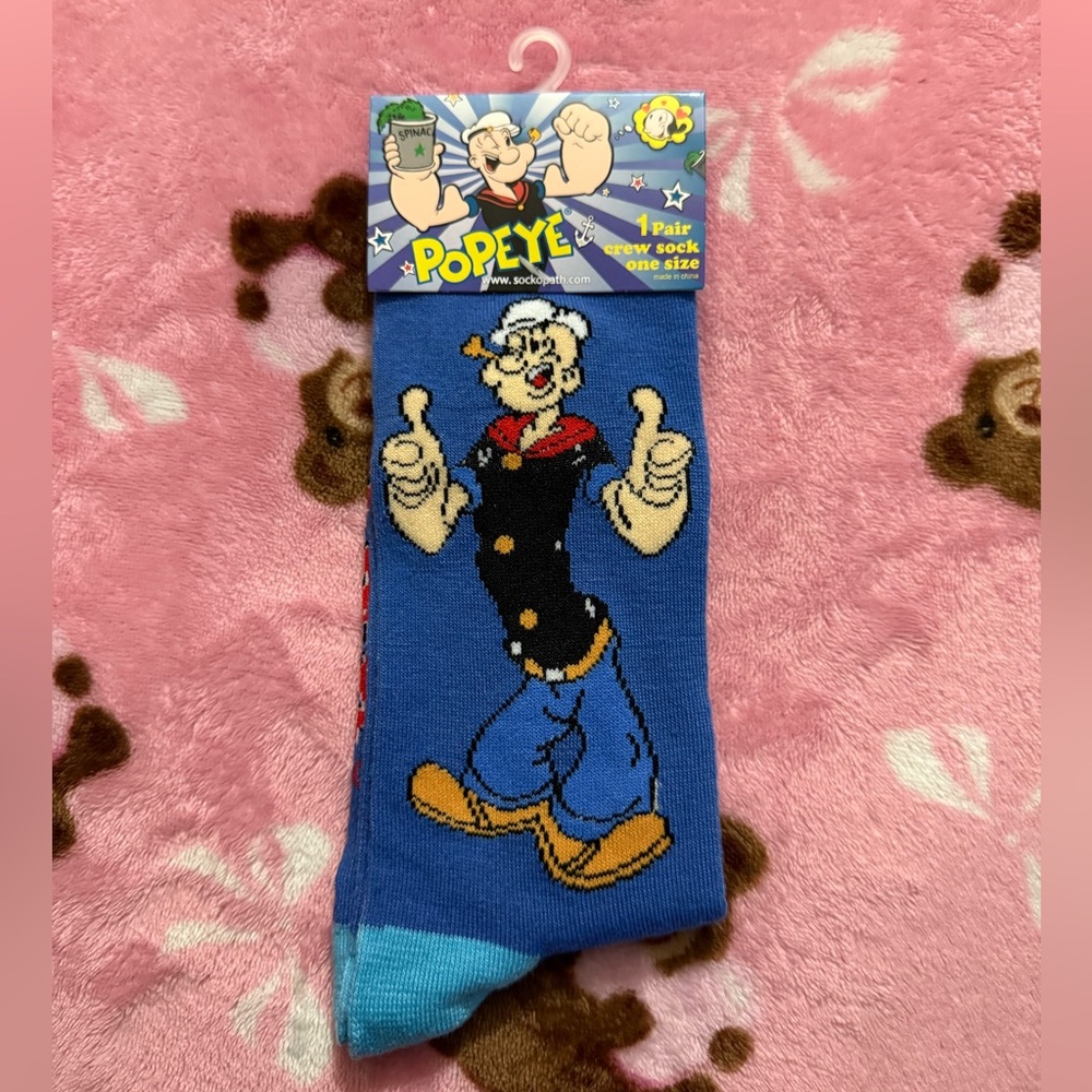 Popeye Graphic Crew Socks (1 Pair)